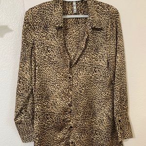 Zara Leopard Silk Shirt